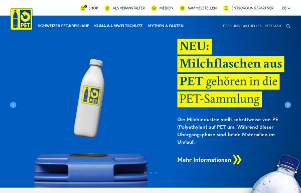 Vorschau von www.petrecycling.ch, PRS PET-Recycling Schweiz