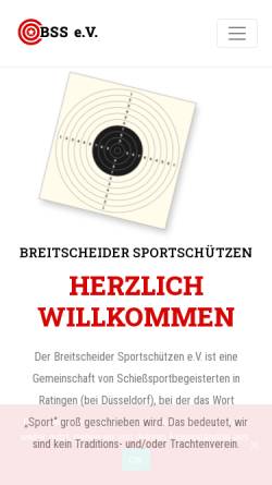Vorschau der mobilen Webseite www.breitscheider.de, Breitscheider Sportschützen e.V.