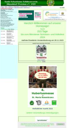 Vorschau der mobilen Webseite www.schuetzen-wersten.de, Sankt Sebastianus Schützenverein Düsseldorf-Wersten e.V. 1925