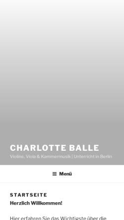 Vorschau der mobilen Webseite www.charlotte-balle.de, Balle, Charlotte