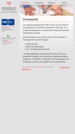 Vorschau der mobilen Webseite www.gww-tga.de, Ingenieurgesellschaft Guthannß-Wehlte-Wehner mbH