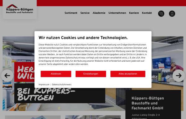 Vorschau von www.kueppers-buettgen.de, Küppers-Büttgen Baustoffe und Landwarenhandel GmbH