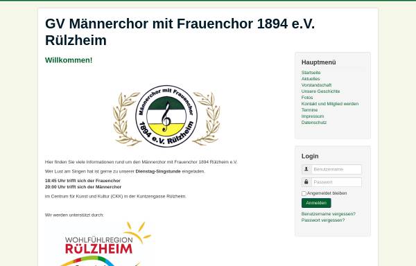 Vorschau von www.maennerchor-ruelzheim.de, GV Männerchor mit Frauenchor 1894 e.V. Rülzheim