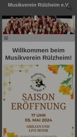 Vorschau der mobilen Webseite musikverein-ruelzheim.de, Musikverein Rülzheim e. V.