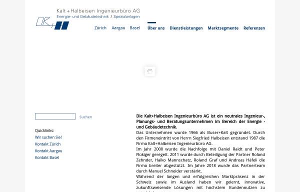 Vorschau von www.kalthalbeisen.ch, Kalt + Halbeisen Ingenieurbüro AG