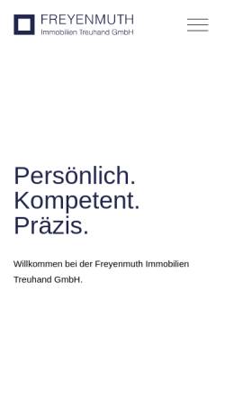 Vorschau der mobilen Webseite www.freyenmuth.ch, Freyenmuth Immobilien Treuhand GmbH