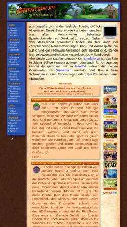 Vorschau der mobilen Webseite www.adventuregamesite.de, Adventure Game Site