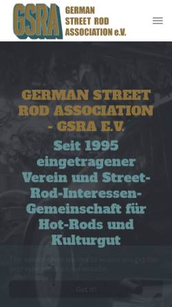 Vorschau der mobilen Webseite gsra.de, German Street Rod Association - GSRA e.V.