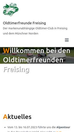 Vorschau der mobilen Webseite www.oldtimerfreunde-freising.de, Oldtimerfreunde Freising e.V.