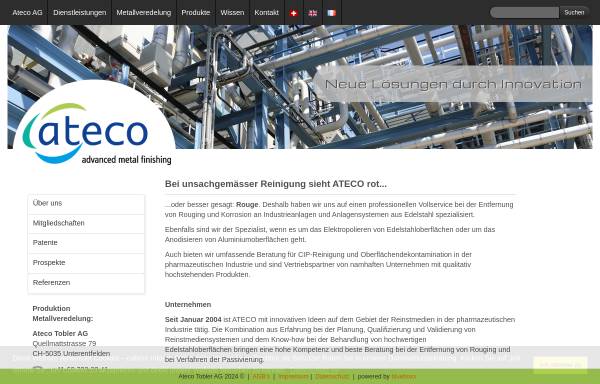 Vorschau von www.ateco.ch, Ateco Services AG