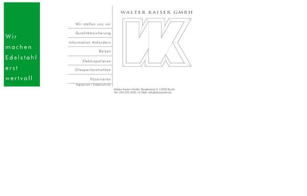 Vorschau von www.beizgmbh.de, Walter Kaiser GmbH