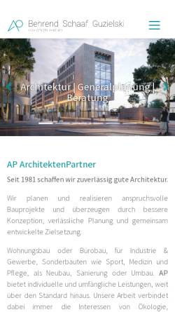 Vorschau der mobilen Webseite www.architektenpartner.com, Behrend, Nann, Guzielski