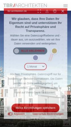 Vorschau der mobilen Webseite www.tbr-architekten.de, Thiemann, Brose & Rittich
