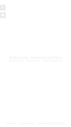 Vorschau der mobilen Webseite www.ziehlke-architekten.de, Dipl.-Ing. Architekt Thomas Ziehlke