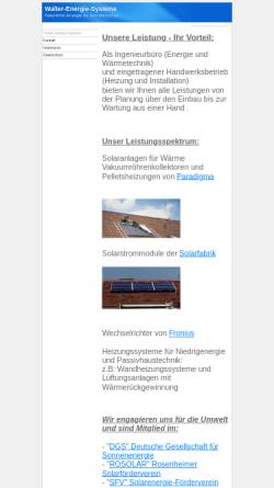Vorschau der mobilen Webseite www.walter-energie-systeme.de, Walter-Energie-Systeme, Inh. Dipl.-Ing. (FH) Linus Walter
