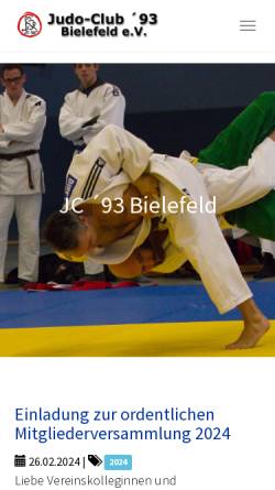 Vorschau der mobilen Webseite www.jc93.de, Judoclub 93 Bielefeld