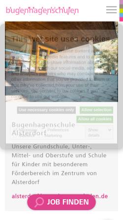 Vorschau der mobilen Webseite www.bugenhagen-schulen.de, Bugenhagen-Schulen