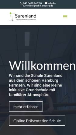 Vorschau der mobilen Webseite surenland.de, Schule Surenland