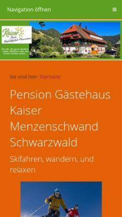 Vorschau der mobilen Webseite www.gaestehaus-kaiser.de, Gästehaus Kaiser