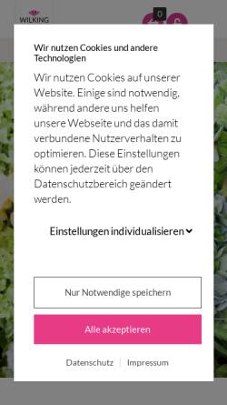 Vorschau der mobilen Webseite www.blumen-wilking.de, Blumen Wilking GmbH