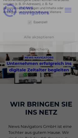 Vorschau der mobilen Webseite www.newsnavigators.de, News Navigators GmbH