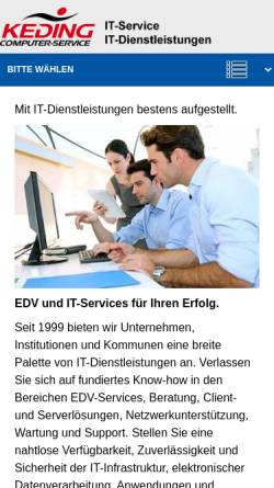 Vorschau der mobilen Webseite www.keding-direct.de, Keding Computer-Service