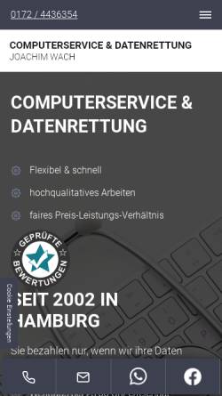 Vorschau der mobilen Webseite www.pcservice-wach.de, PC-Service, Inh. Joachim Wach