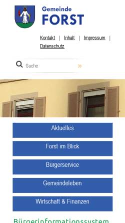 Vorschau der mobilen Webseite www.forst-baden.de, Forst in Baden