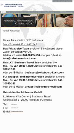 Vorschau der mobilen Webseite reisebuero-koch.com, Reisebüro Koch
