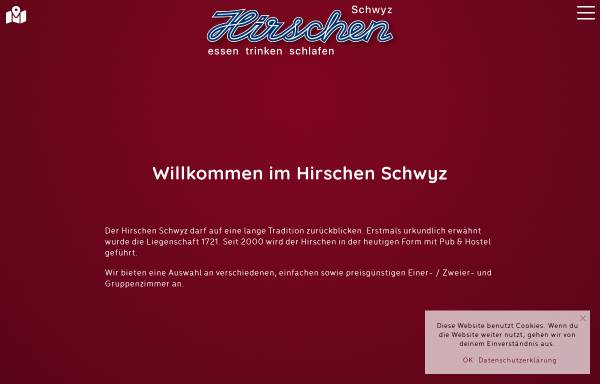 Vorschau von hirschen-schwyz.ch, Backpackers Hotel Hirschen