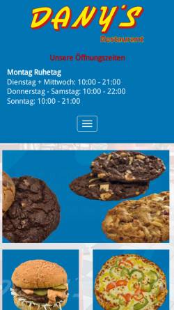 Vorschau der mobilen Webseite danys.ch, Dany's Fast Food Restaurant