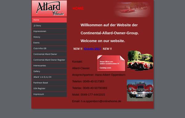 Vorschau von www.allard-classic.de, Allard Classic Car Fans