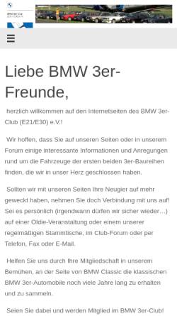 Vorschau der mobilen Webseite 3er-club.de, BMW 3er-Club (E21/E30) e.V.
