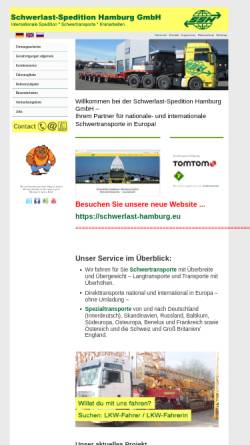 Vorschau der mobilen Webseite www.schwerlast-hamburg.de, Schwerlast-Spedition Hamburg GmbH