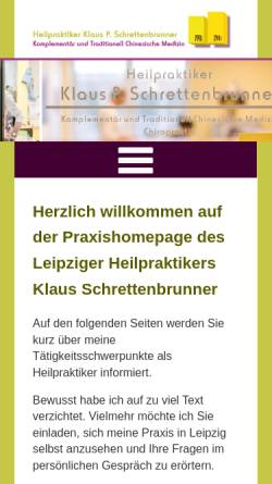 Vorschau der mobilen Webseite www.heilpraktiker-schrettenbrunner.de, Klaus P. Schrettenbrunner