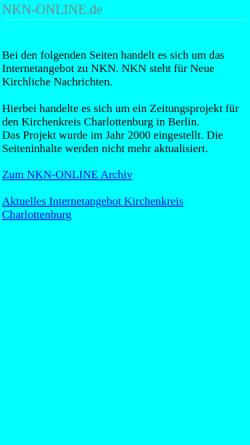 Vorschau der mobilen Webseite www.nkn-online.de, NKN online / Portal zum Kirchenkreis Charlottenburg