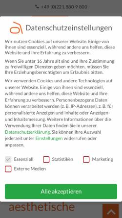 Vorschau der mobilen Webseite www.aesthetische-medizin-koeln.de, Aesthetische Medizin Köln