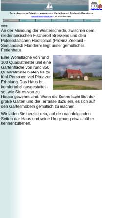 Vorschau der mobilen Webseite www.flandernhaus.de, Ferienhaus Martin Reich