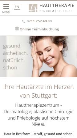 Vorschau der mobilen Webseite www.hautklinik-stuttgart.de, Ästhetische Dermatologie