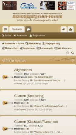 Vorschau der mobilen Webseite www.fingerpicker.de, Becker's Guitar Music Website