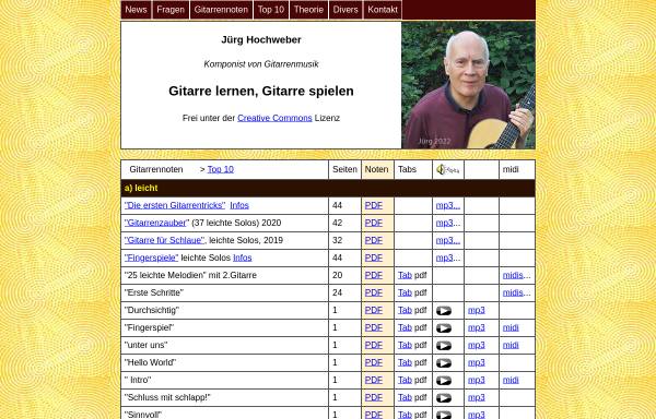 Vorschau von www.hochweber.ch, Gitarre-Noten Jürg Hochweber