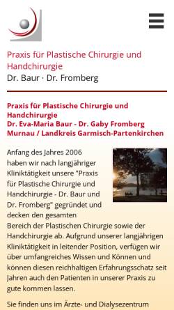 Vorschau der mobilen Webseite www.baur-fromberg.de, Dr. Eva-Maria Baur und Dr. Gaby Fromberg