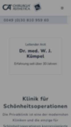 Vorschau der mobilen Webseite www.schoenheitsoperationen.de, Privatklinik Chirurgia Ästhetica