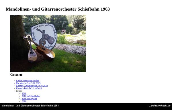 Vorschau von www.krickl.de, Mandolinen- und Gitarrenorchester Schiefbahn 1963
