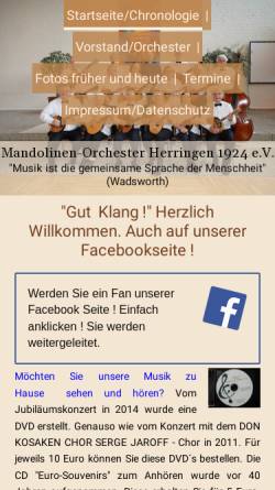 Vorschau der mobilen Webseite www.mandolinen-orchester-herringen.de, Mandolinen-Orchester-Herringen 1924 e.V.