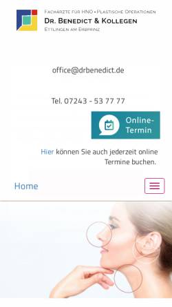Vorschau der mobilen Webseite www.drbenedict.de, Dr. med. Kay-Uwe Pirwitz und Dr. med. Martin Benedict