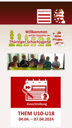 Vorschau der mobilen Webseite thsj.de, Thüringer Schachjugend