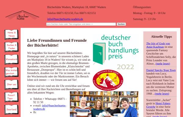 Vorschau von www.buecherhuette-wadern.de, Bücherhütte Beatrice Schmitt