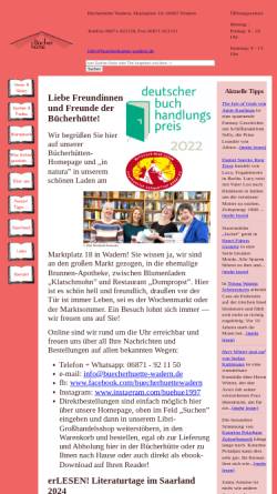 Vorschau der mobilen Webseite www.buecherhuette-wadern.de, Bücherhütte Beatrice Schmitt