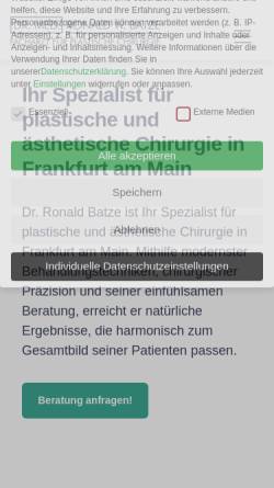 Vorschau der mobilen Webseite www.dr-batze.de, Dr. med. Ronald W. Batze